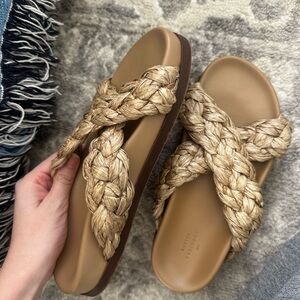 Sezane Braided Tan Sandals